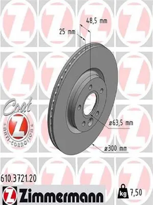 Produktbild von 2x ZIMMERMANN 610.3721.20 Bremsscheibe
