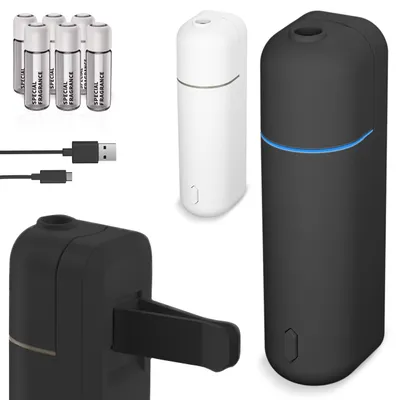 Produktbild von ONBEST Aroma Diffuser | mit 6 Duftölen | 20h Akku | LED | 5ml | Schwarz | Auto Duft Luftbefeuchter Raumbefeuchter