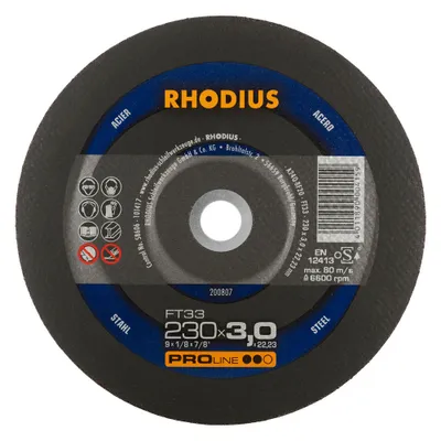 Produktbild von Rhodius Freihandtrennscheibe FT33 Stahl Ø 230 mm Bohrung 22,23 mm