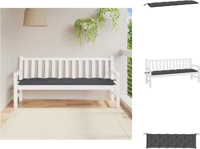Immagine prodotto di vidaXL Cuscino per panchina da giardino antracite 180x50x7 cm Tessuto Oxford - Cuscino di seduta