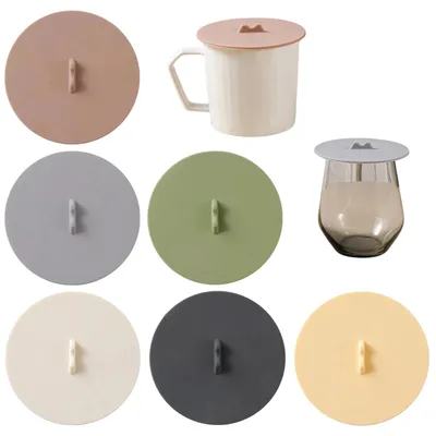 Produktbild von Silikondeckel für Gläser - Hitzebeständig und wiederverwendbar - Für Kaffeebecher - 6 Stück Ø 10 cm