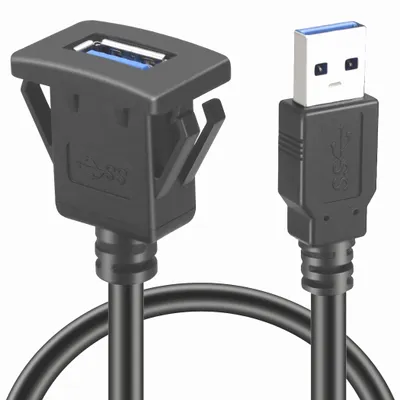 Produktbild von L00 USB 3.0 Einbaubuchse Verlängerungskabel – USB-A Buchse auf Mainboard, für KFZ Auto, PC, Boot, Motorrad
