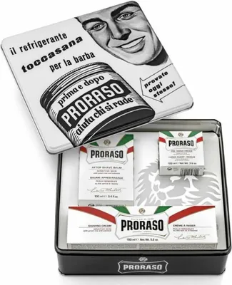 Produktbild von Proraso Geschenkset Vintage Selection Beard Care Sensitive Kit 100 ml + 100 ml + 150 ml