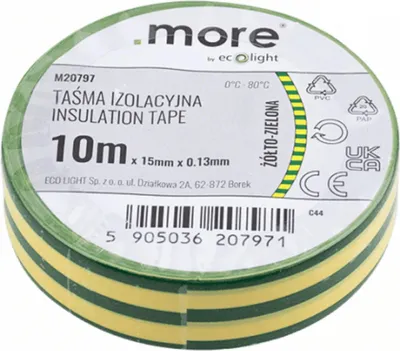 Produktbild von Isolierband 15mm x 0,13mm GELB-GRÜN 10m