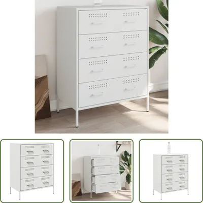 Immagine prodotto di The Living Store Credenza Bianca 68x39x89 cm Acciaio