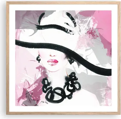Produktbild von Gerahmtes Poster - Rahmen in heller Eiche - Frau Abstraktion - 60x60 cm - Wand Bild - Wanddeko - Wandbilder - Kunstposter - Wandposter - Bilderrahmen - Bilder - Kunstdruck - Wandbild - P2NAC60x60-3690