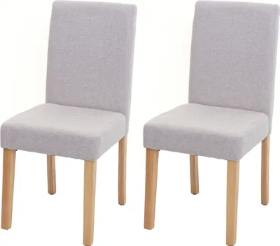 Produktbild von 2er-Set Esszimmerstuhl Stuhl Küchenstuhl Littau  Textil, creme-beige, helle Beine