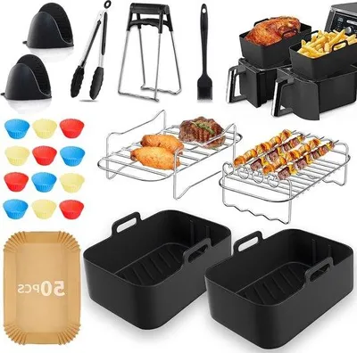Image de 22 pièces : accessoire pour friteuse à air chaud - moule en silicone - moule à poêle