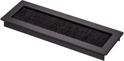 Productafbeelding van Kabeldoorvoer Aluminium - Kabelgoot - Nette Kabelorganisatie - Met Flexibele Borstels - 200 x 70 mm - Zwart