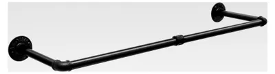 Produktbild von Wandmontierte Kleiderstange 100 cm, Kleiderständer für die Wand, Industrierohr Kleiderstangen, für Wohnzimmer, Schlafzimmer, Schwarz