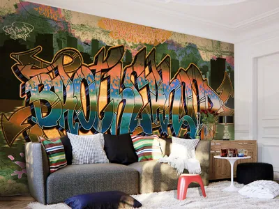 Produktbild von Vlies Fototapete 400x280 cm Tapeten Wandtapete XXL Graffiti Street Art m-A-0586-a-c