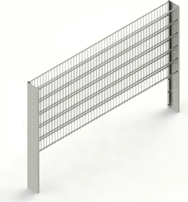 Produktbild von Gabionenzaun C-LINE Stabmatte Schmuckzaun Steingabione Doppelstabmattenzaun feuerverzinkt 143cm hoch 10m lang