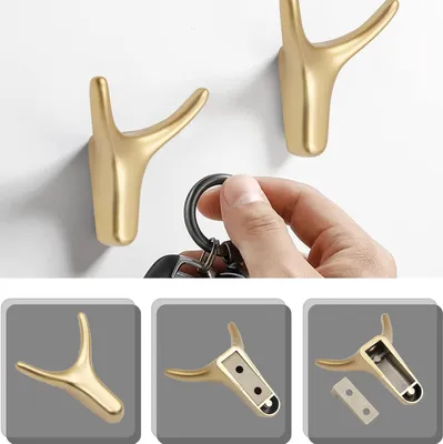 Immagine prodotto di Ganci da parete a Y - Set di 4 - Oro - Alluminio