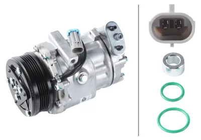 Image de Compresseur de climatisation 12 V, Ø 105 mm, HELLA Thermo-Expertise, compatible notamment avec l'OPEL ASTRA