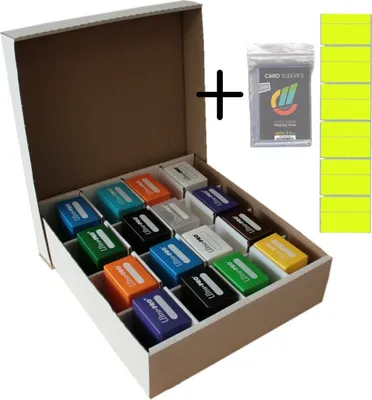 Image de Deck Box géant - 1 boîte de rangement (blanc) 16 compartiments pour TCG + 16 boîtes de deck + pochettes collect-it