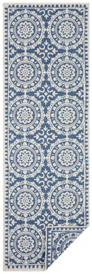 Zdjęcie produktu dla 80x250 cm Bieżnik Twin Supreme 104130 Niebieski / Kremowy - na zewnątrz i do domu