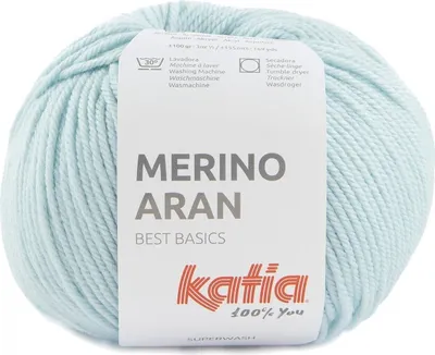 Produktbild von Katia Merino Aran 97 Light Sky Blue Strickgarn