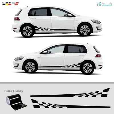 Produktbild von Auto Seitenstreifen Vinyl Aufkleber Racing Sticker Set – Schwarz 230 x 26 cm