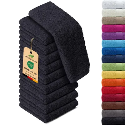 Produktbild von 10er-Set ARIZONA Handtuch-Serie von AR Line – 100% Baumwolle, 500 g/m², 10er-Set Seiftücher 30x30 cm, Schwarz