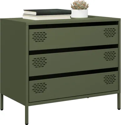 Zdjęcie produktu dla Maison Exclusive – kredens w kolorze oliwkowym 68 x 39 x 58,5 cm Stal walcowana na zimno