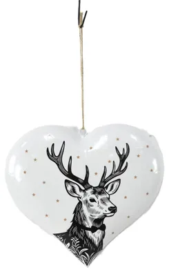 Produktbild von TrendLine Dekohänger Herz Hirsch 27 x 25 cm weiß
