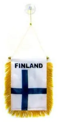 Autoflagge Finnland 15x10 cm, Polyester 100D, Saugnapf