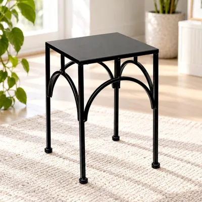 Produktbild von DanDiBo Blumenhocker Metall Schwarz Eckig 33 cm Blumenständer Blumensäule 96449 M Pflanzenhocker Modern Pflanzenständer