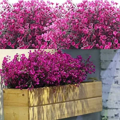 Produktbild von 12 Bündel Künstliche Sträucher Büsche Künstliche Blumen Outdoor UV Beständig Pflanzen Blumen Dekorative Künstliche Sträucher Büsche für Blumen Arrangement, Haus Garten Nachbildung (Fuchsie)