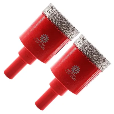 Productafbeelding van Diamant Tegelboor 32 mm - Set van 2 Vacuüm Gesoldeerde Gatenzagen voor Porselein, Keramiek en Graniet