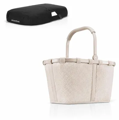 Produktbild von reisenthel Einkaufskorb Tasche Korb carrybag frame Teddy sand BK1042 + BP7003 Cover schwarz