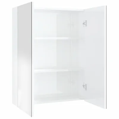 Immagine prodotto di vidaXL Armadio a specchio per bagno 60x15x75 cm MDF Bianco lucido