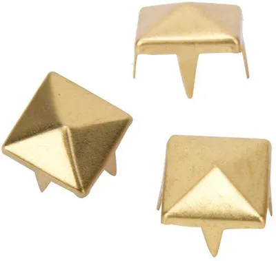 Productafbeelding van Koperen klinknagels, 9 mm vierkant, 100 stuks, voor doe-het-zelf projecten en decoratie