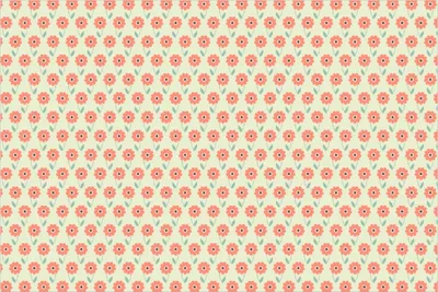 Produktbild von Wallario Poster - Muster mit roten Blumen und grünen Blättern, Kunstdruck Größe: 61 x 91,50 cm