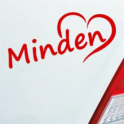 Produktbild von Auto Aufkleber Minden Herz Stadt City Liebe Love Heimat 17,5x8 cm Rot Sticker Heckscheibenaufkleber