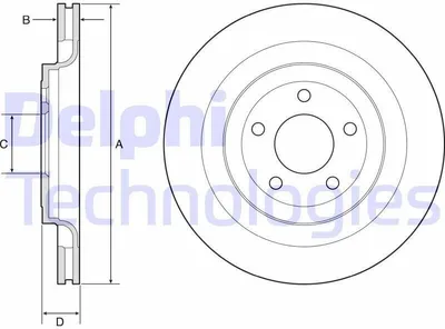 Produktbild von 2x DELPHI Bremsscheibe BG4832C für FORD USA Mustang VI Coupe Mustang VI Cabrio