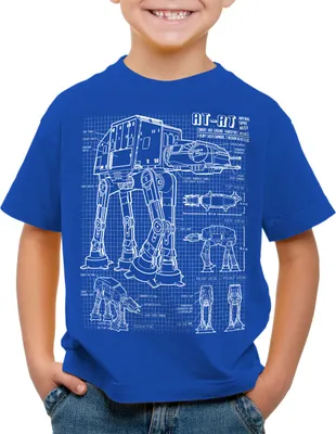 Produktbild von style3 AT-AT Kinder T-Shirt blaupause walker