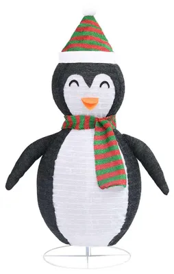 Produktbild von vidaXL Weihnachtsdekoration Pinguin-Figur LED Luxus-Gewebe 60 cm