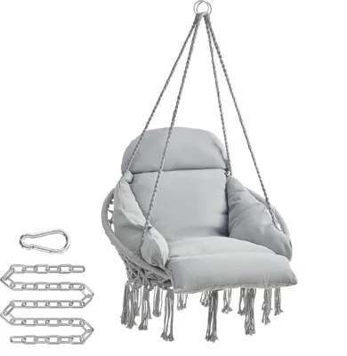 Produktbild von SONGMICS Hängesessel mit einem dicken Kissen, bis 120 kg belastbar, taubengrau