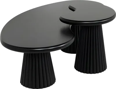 Image de Table basse et table d'appoint en bois noir moderne et élégante