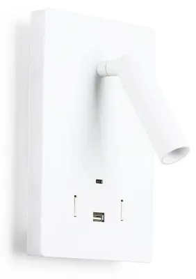 Produktbild von Barcelona LED-Wandleuchte "CLAUDI" mit USB und USB-C, Front-LED 3 W + indirektes