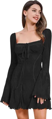 Produktbild von Gothic Cocktailkleid Spitzenkleid Elegant Vintage Bequem Schwarz M