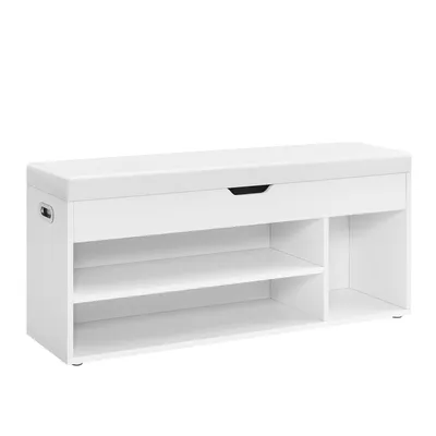 Obrázek produktu pro Lavice na boty VASAGLE s úložným prostorem, 3 otevřené přihrádky, délka 100 cm, bílá barva