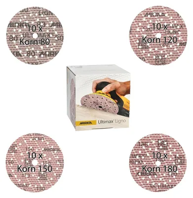Produktbild von Mirka Ultimax Ligno Klettschleifscheiben Ø125 mm Mix-Pack 40 Stk