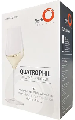 Produktbild von Stölzle Lausitz Quatrophil 2 Stück Weißweinkelch klar 231 00 03 D23103F126 | EAN 4012632316141