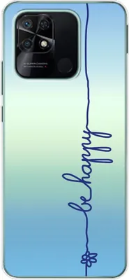 Produktbild von König Design Hülle kompatibel mit Xiaomi Redmi 10C Kunststoff Soft Handyhülle - Handy Case Be Happy Blau