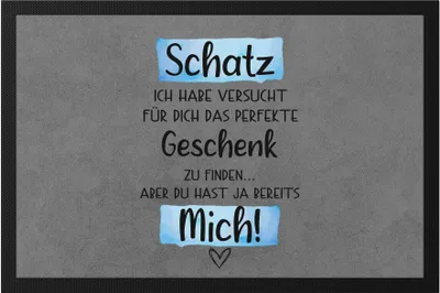Produktbild von Schatz Geschenk Fußmatte  Mit Spruch Ehemann Freund Partner Humor Sarkasmus Geschenkidee