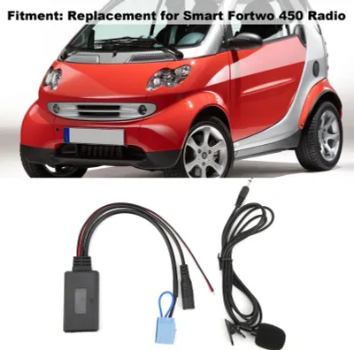 Produktbild von Bluetooth 5.0 AUX-Kabeladapter mit Mikrofon-Freisprecheinrichtung, Ersatz für Smart Fortwo 450 Radio