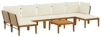 Imagen del producto de vidaXL, 8 unidades. Madera de acacia maciza y cuerda, diseño natural