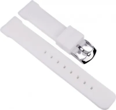 Produktbild von Minott Ersatzband Uhrenarmband Silikon Band weiß 18mm