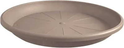 Produktbild von Runder Untersetzer aus Kunststoff, Farbe: Taupe, Durchmesser: 17 cm